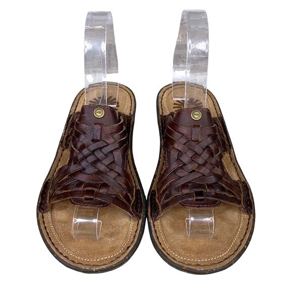 UGG Women’s Karla Brown Leather Boho Casual Sandals Size US 6 - Picture 4 of 11